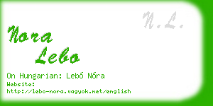 nora lebo business card